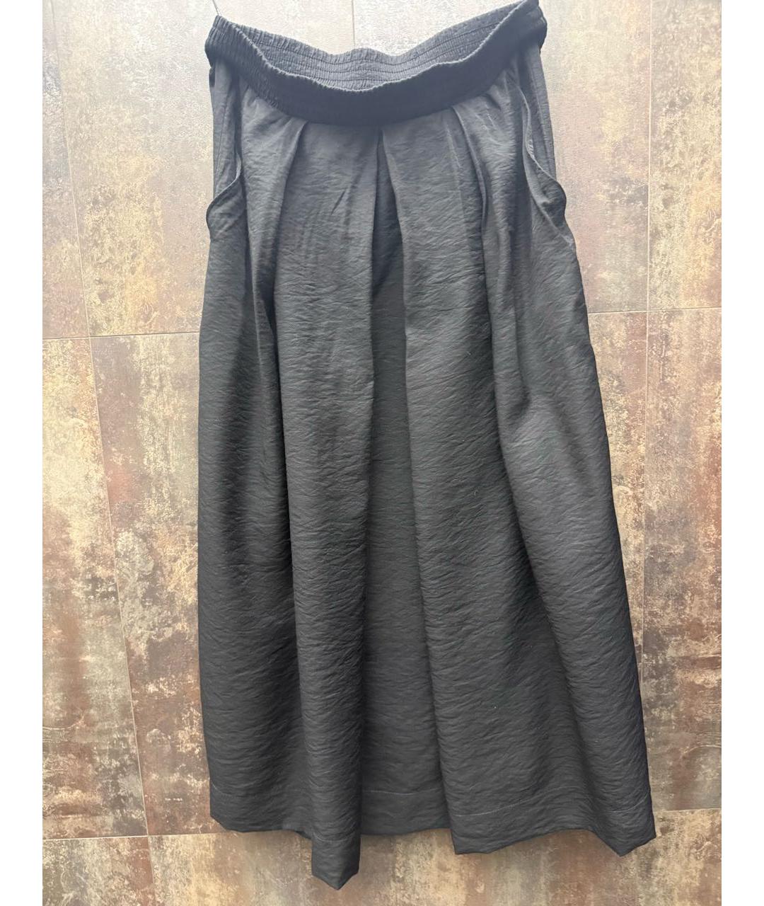 DKNY Черная вискозная юбка макси, фото 8