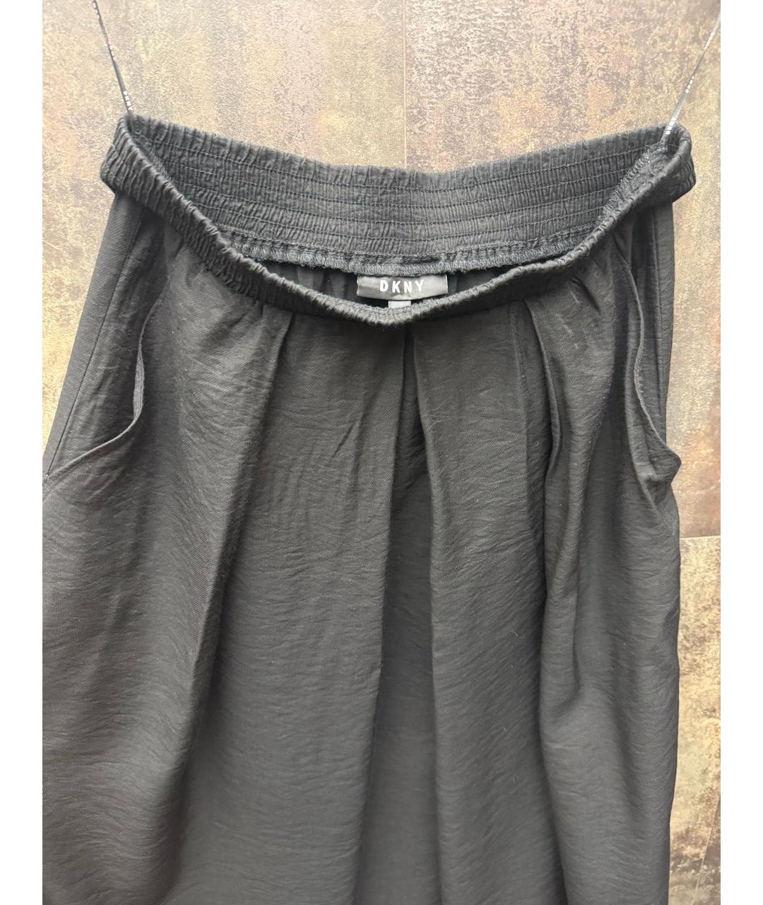 DKNY Черная вискозная юбка макси, фото 3