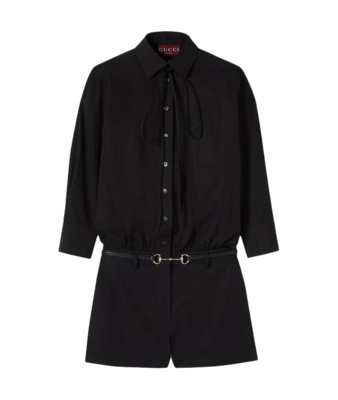 GUCCI Черный хлопковый комбинезон, фото 1