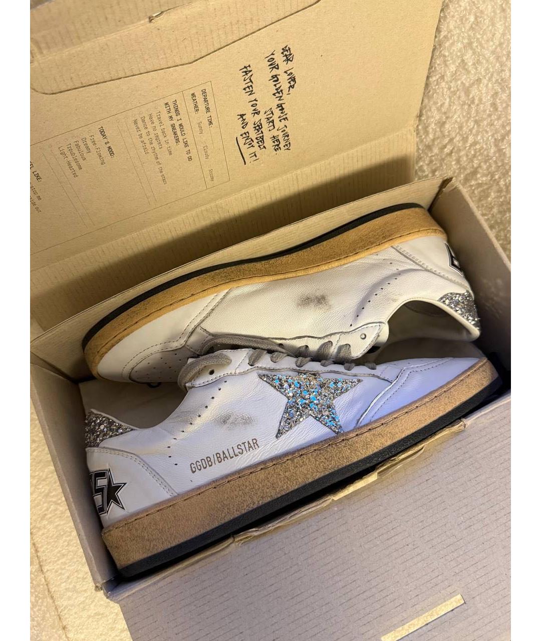 GOLDEN GOOSE Белые кожаные кеды, фото 2