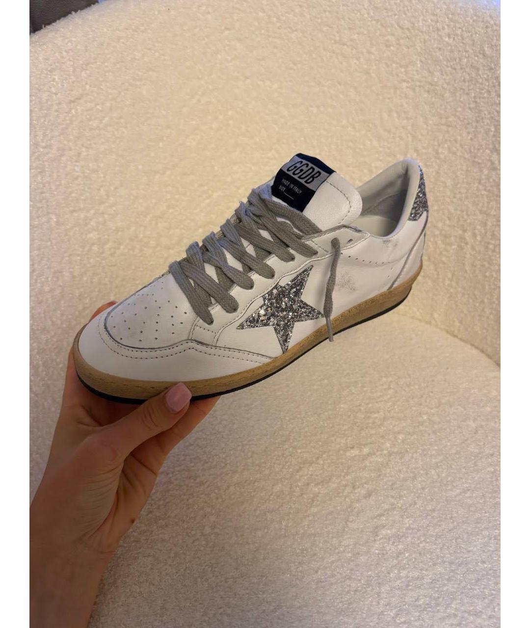 GOLDEN GOOSE Белые кожаные кеды, фото 4