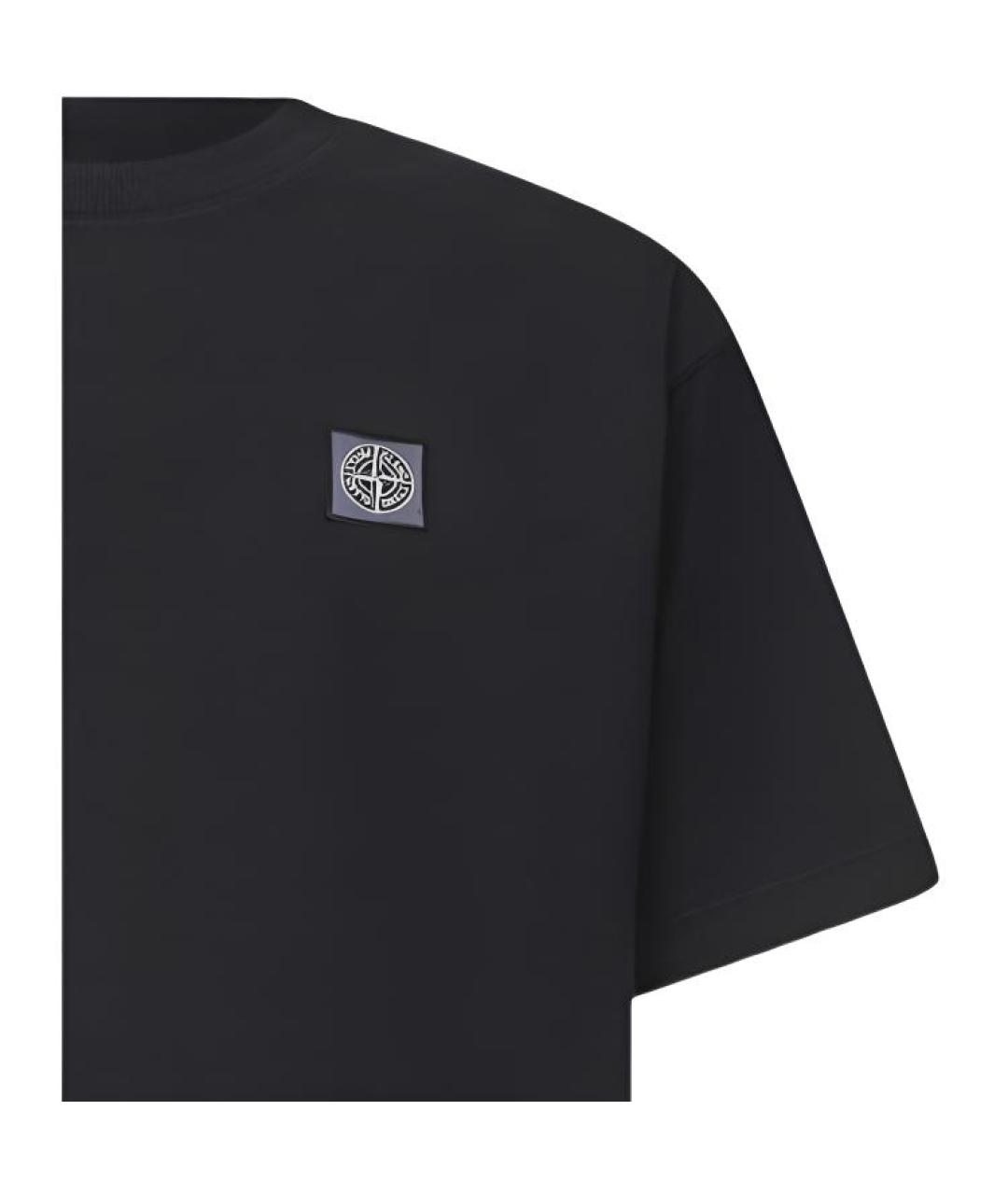 STONE ISLAND Черная футболка, фото 4