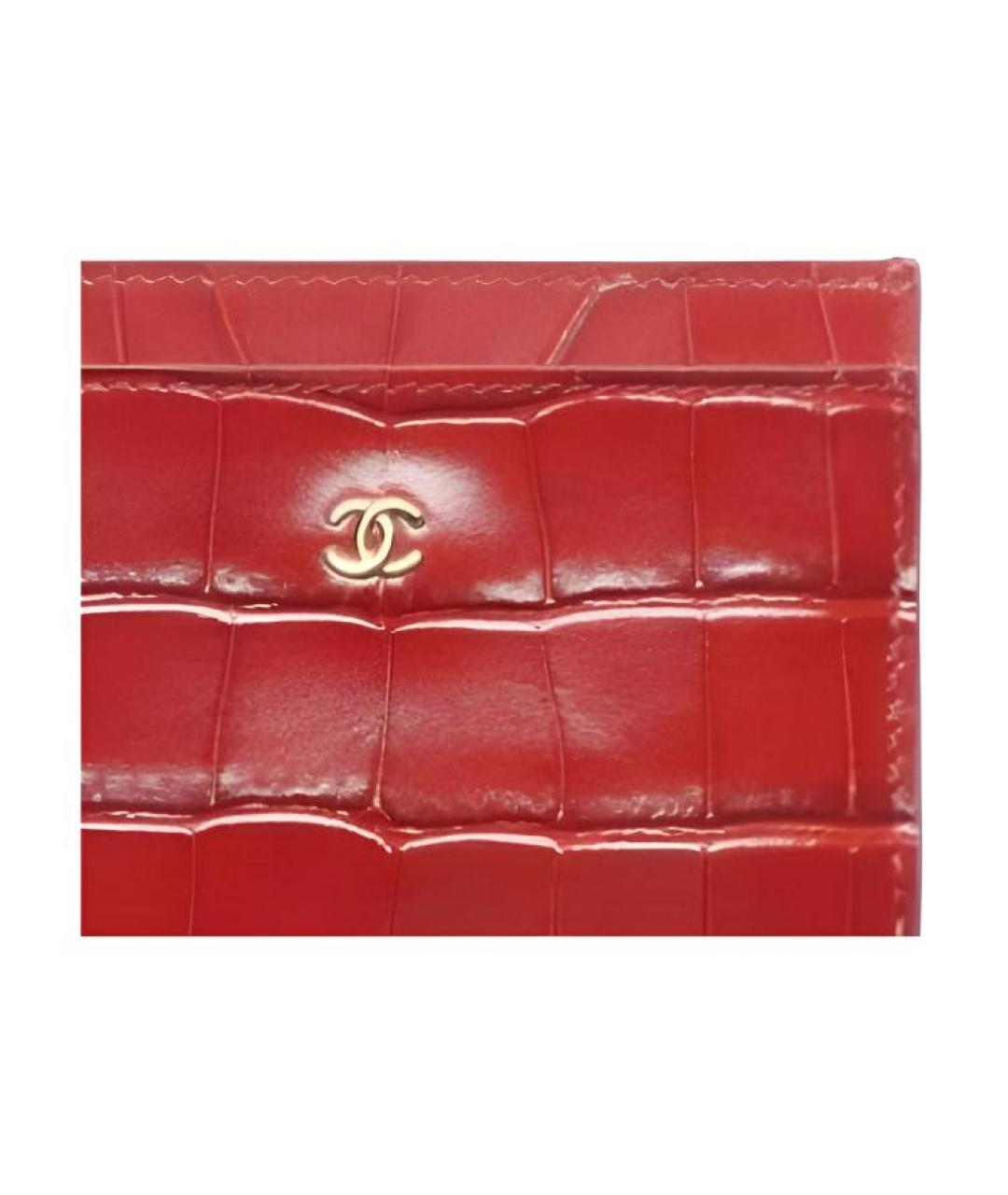 CHANEL Красный кожаный кардхолдер, фото 3