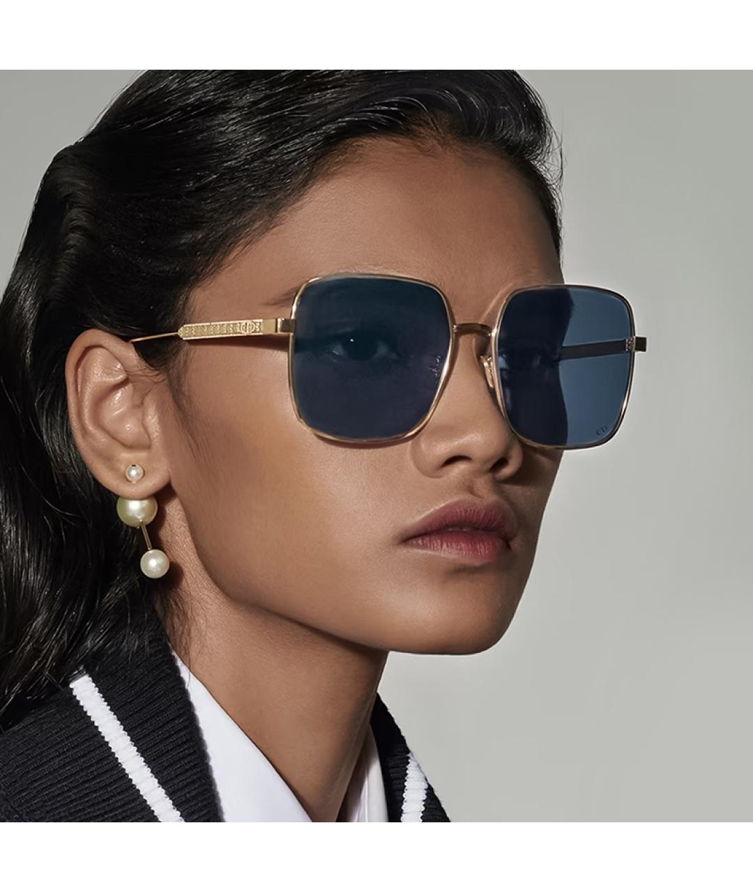 CHRISTIAN DIOR Золотые металлические солнцезащитные очки, фото 2