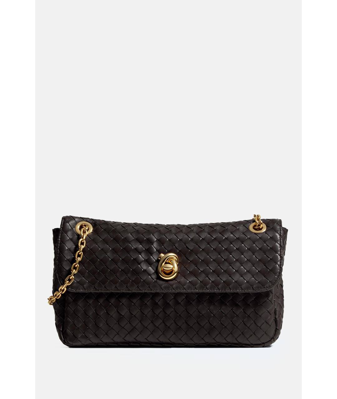 BOTTEGA VENETA Коричневая кожаная сумка через плечо, фото 4