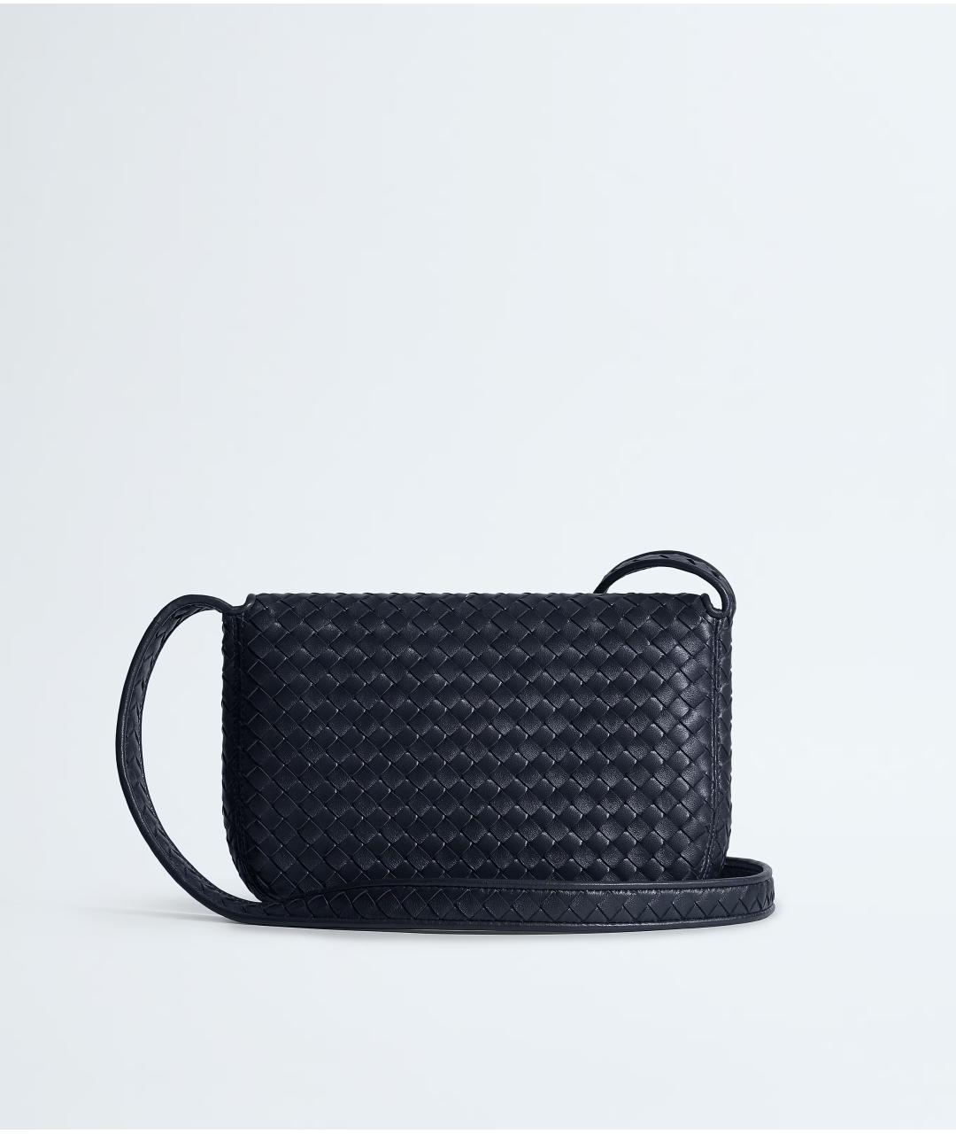 BOTTEGA VENETA Темно-синяя кожаная сумка на плечо, фото 4