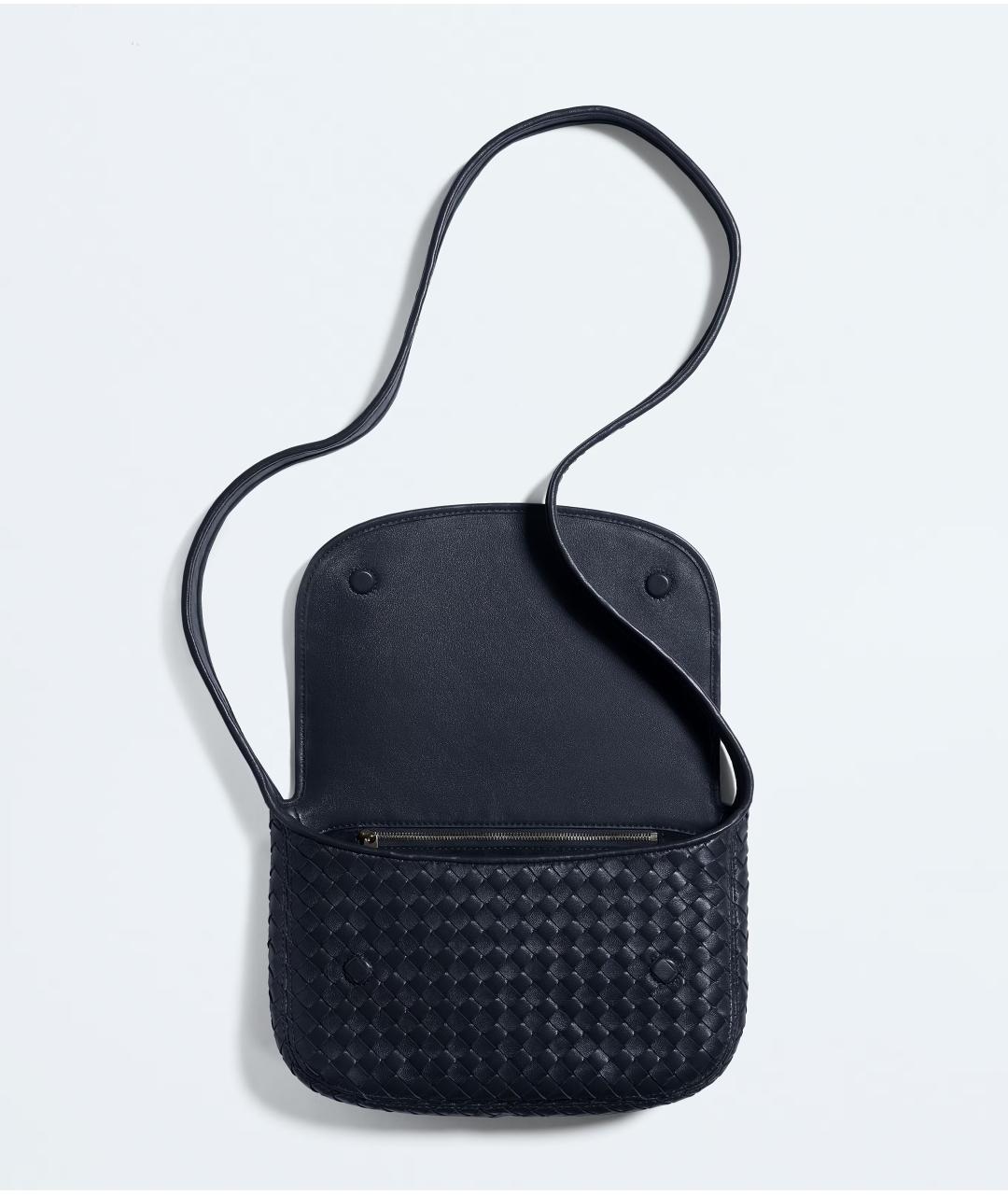 BOTTEGA VENETA Темно-синяя кожаная сумка на плечо, фото 2