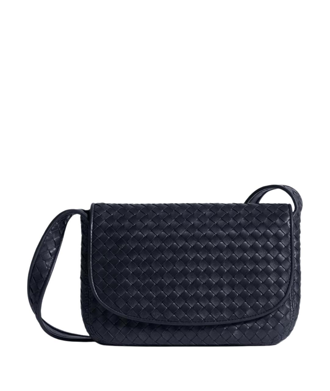 BOTTEGA VENETA Темно-синяя кожаная сумка на плечо, фото 1