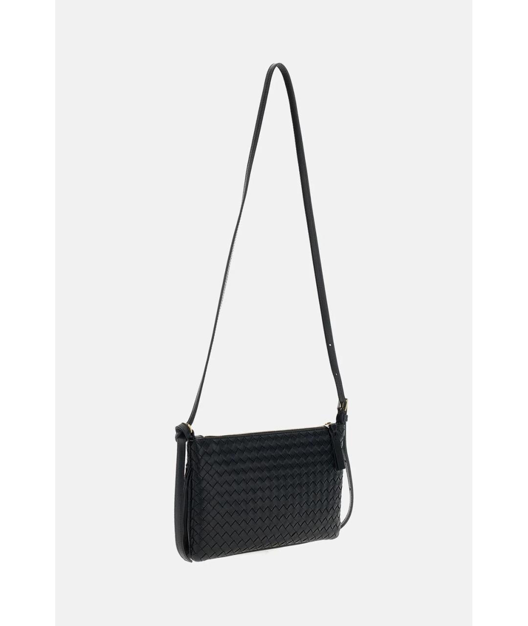 BOTTEGA VENETA Черная кожаная сумка через плечо, фото 2