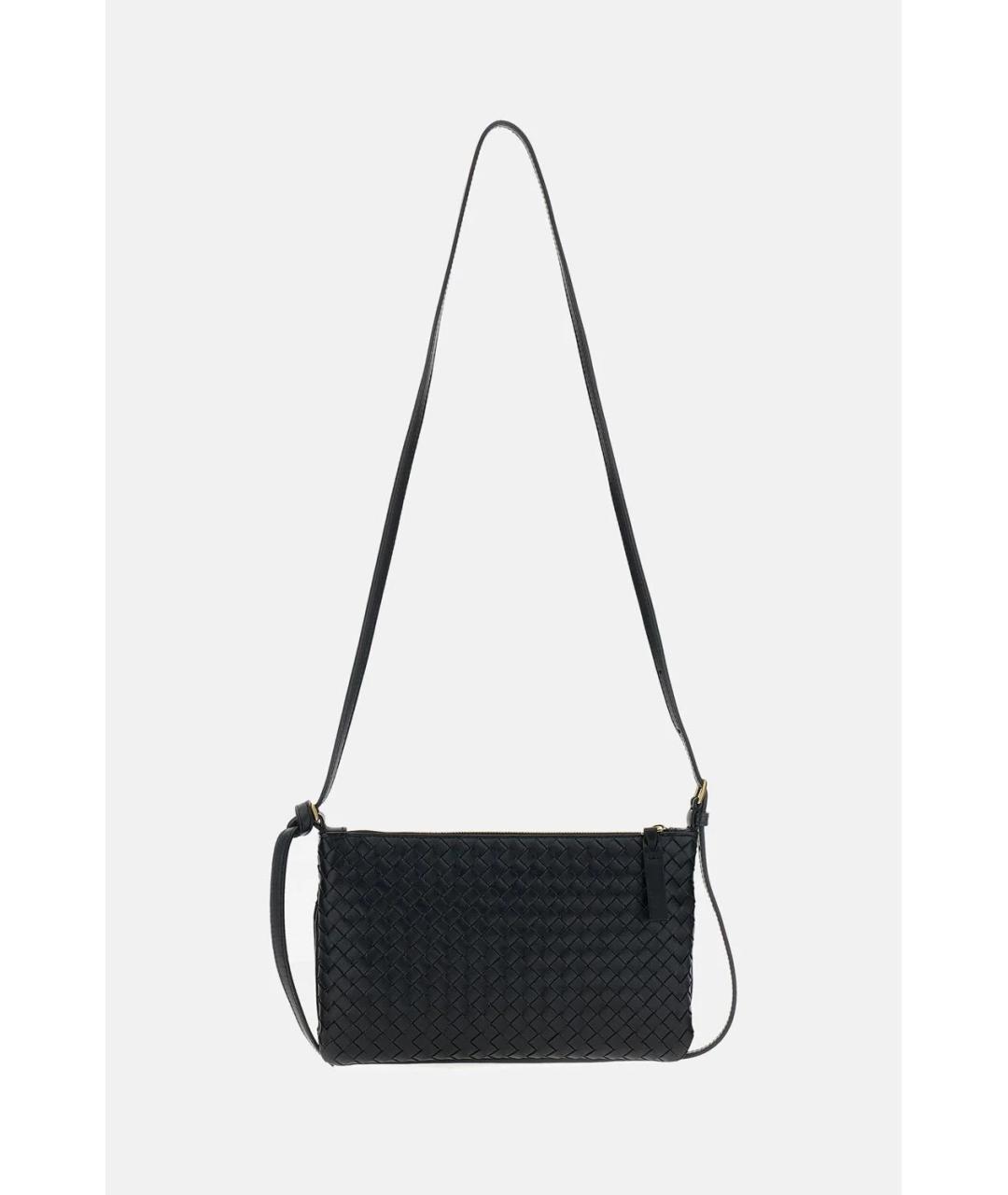 BOTTEGA VENETA Черная кожаная сумка через плечо, фото 3