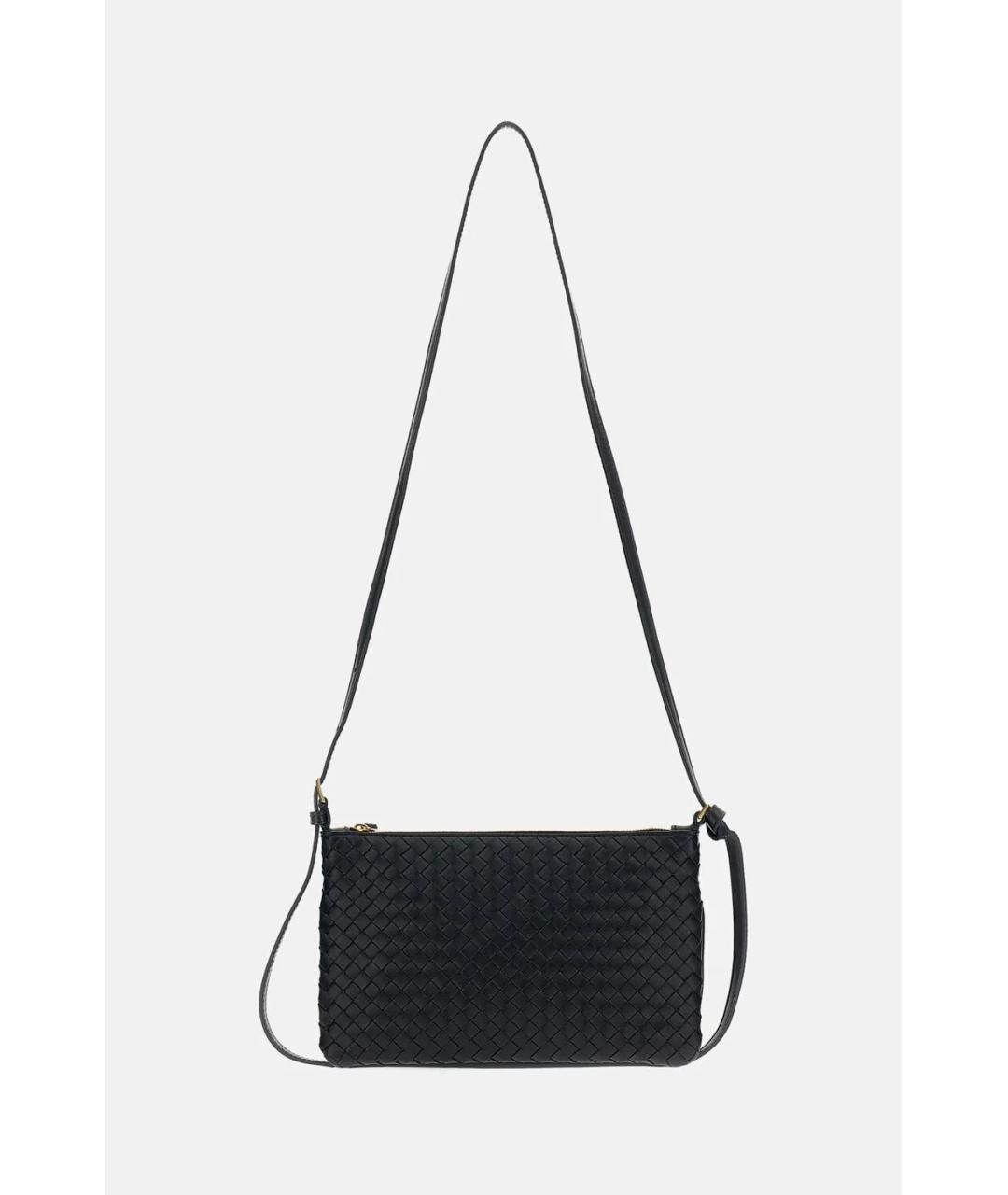 BOTTEGA VENETA Черная кожаная сумка через плечо, фото 4
