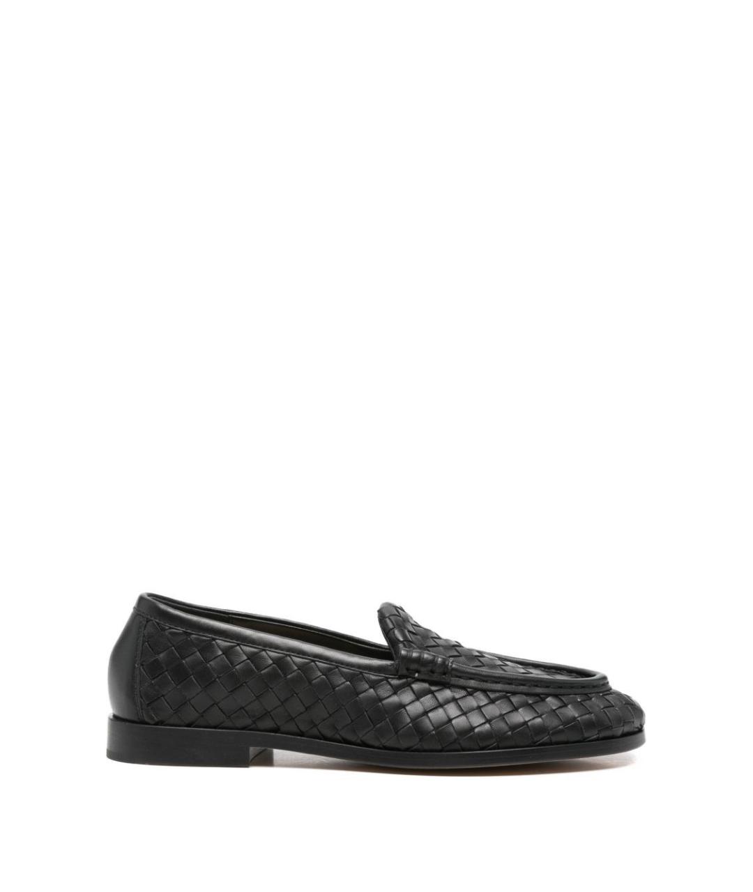 BOTTEGA VENETA Черные кожаные лоферы, фото 1