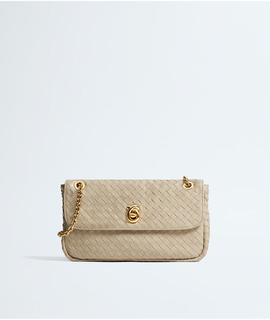BOTTEGA VENETA Бежевая кожаная сумка через плечо, фото 5