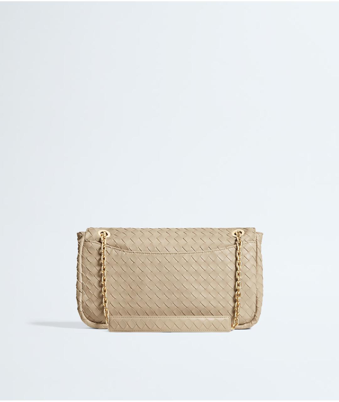 BOTTEGA VENETA Бежевая кожаная сумка через плечо, фото 4