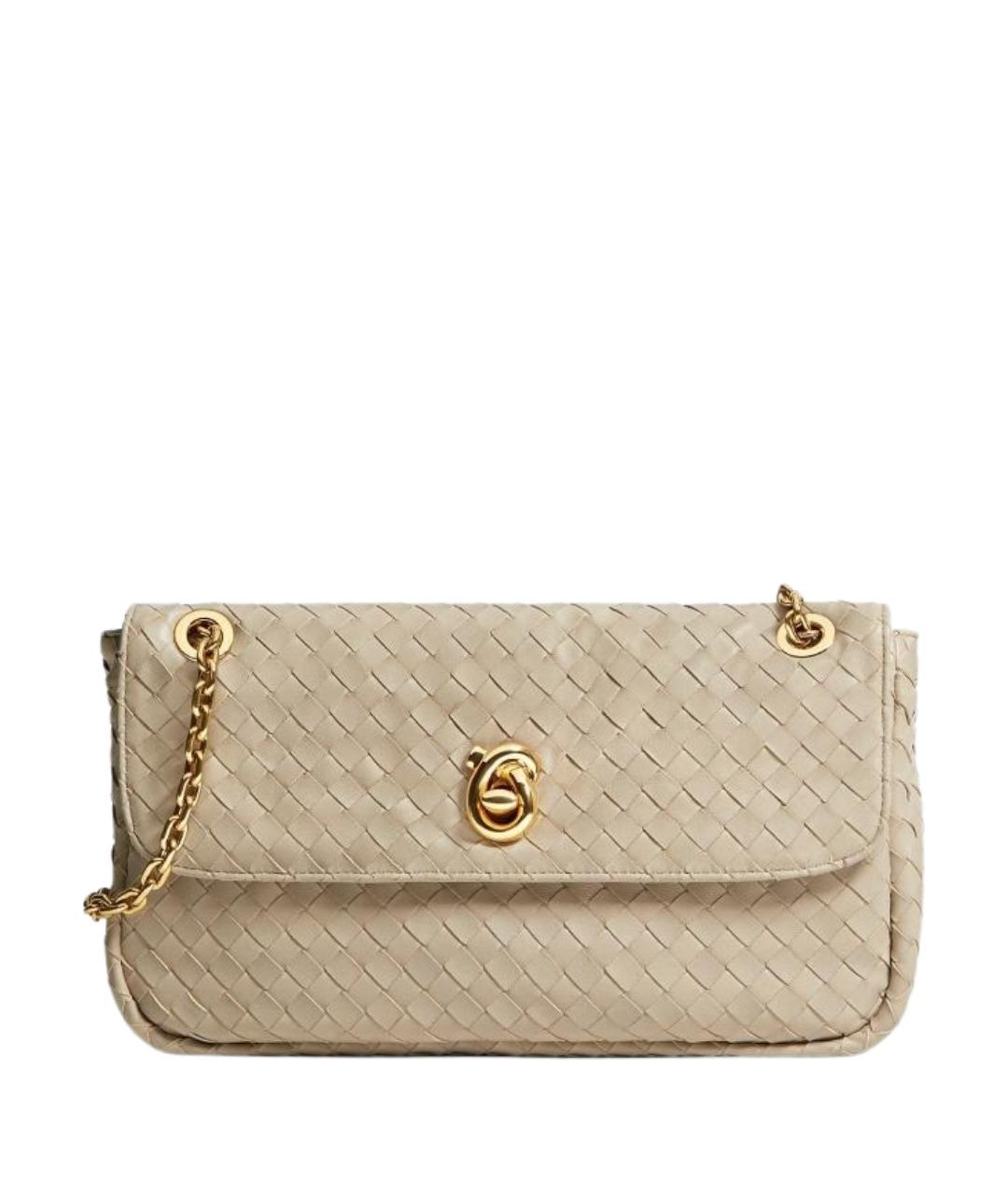 BOTTEGA VENETA Бежевая кожаная сумка через плечо, фото 1