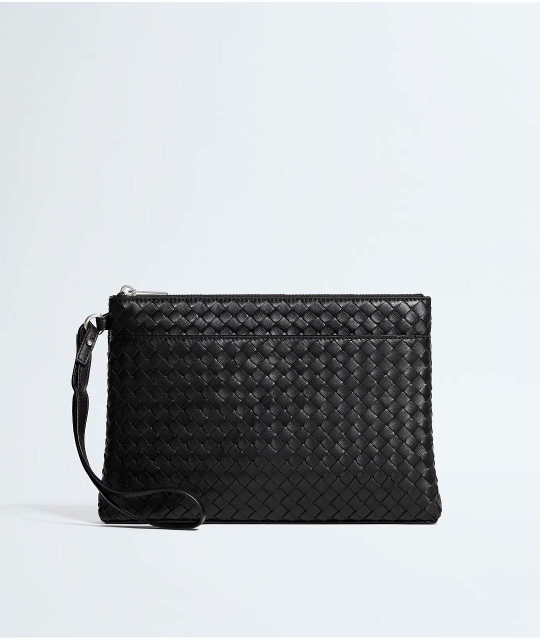 BOTTEGA VENETA Черная кожаная папка для документов, фото 5