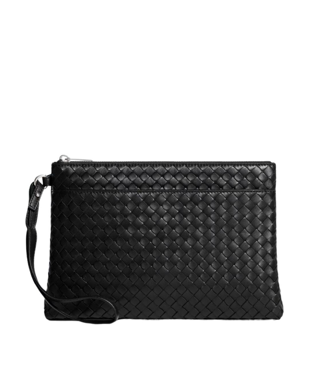 BOTTEGA VENETA Черная кожаная папка для документов, фото 1
