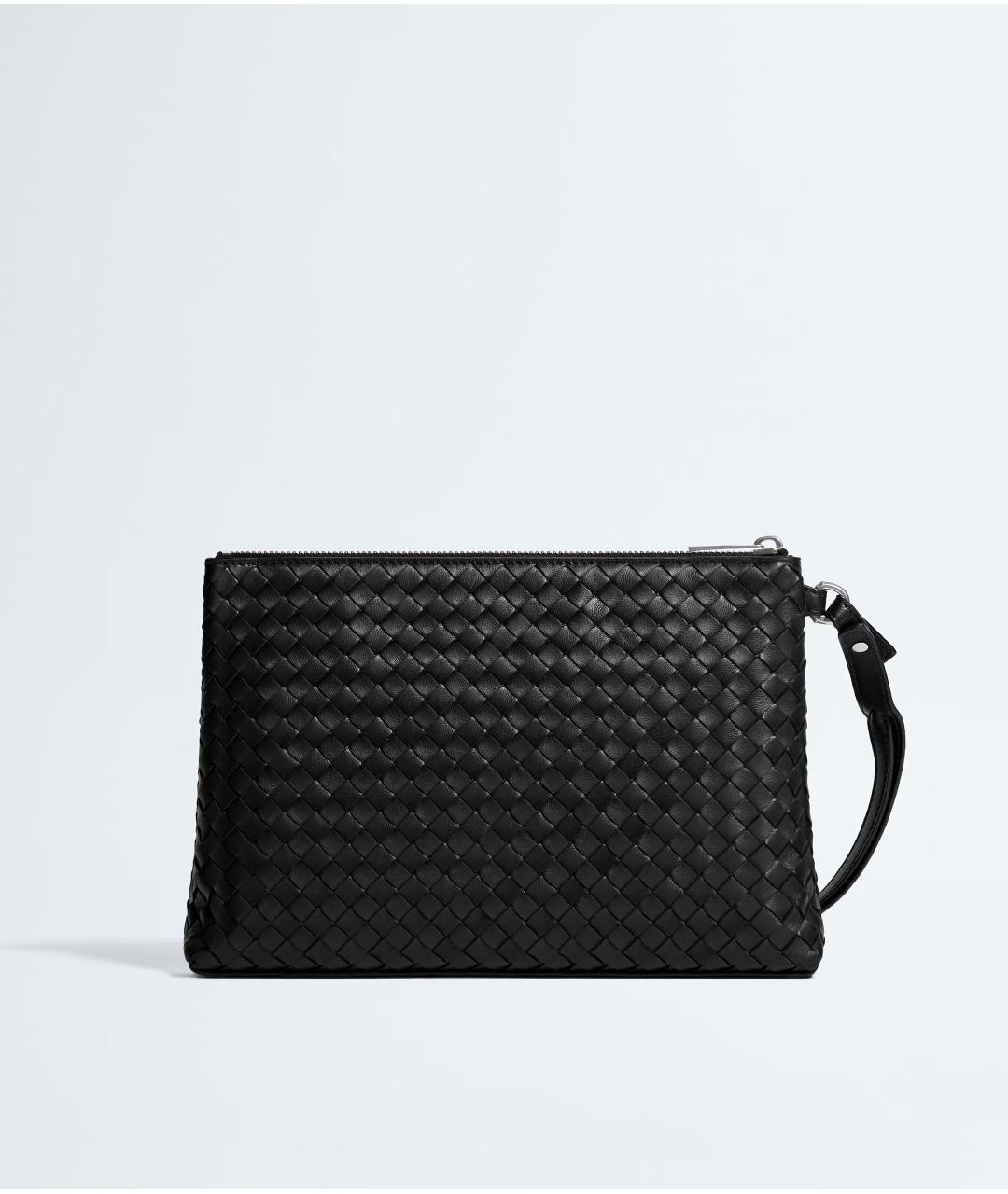 BOTTEGA VENETA Черная кожаная папка для документов, фото 4
