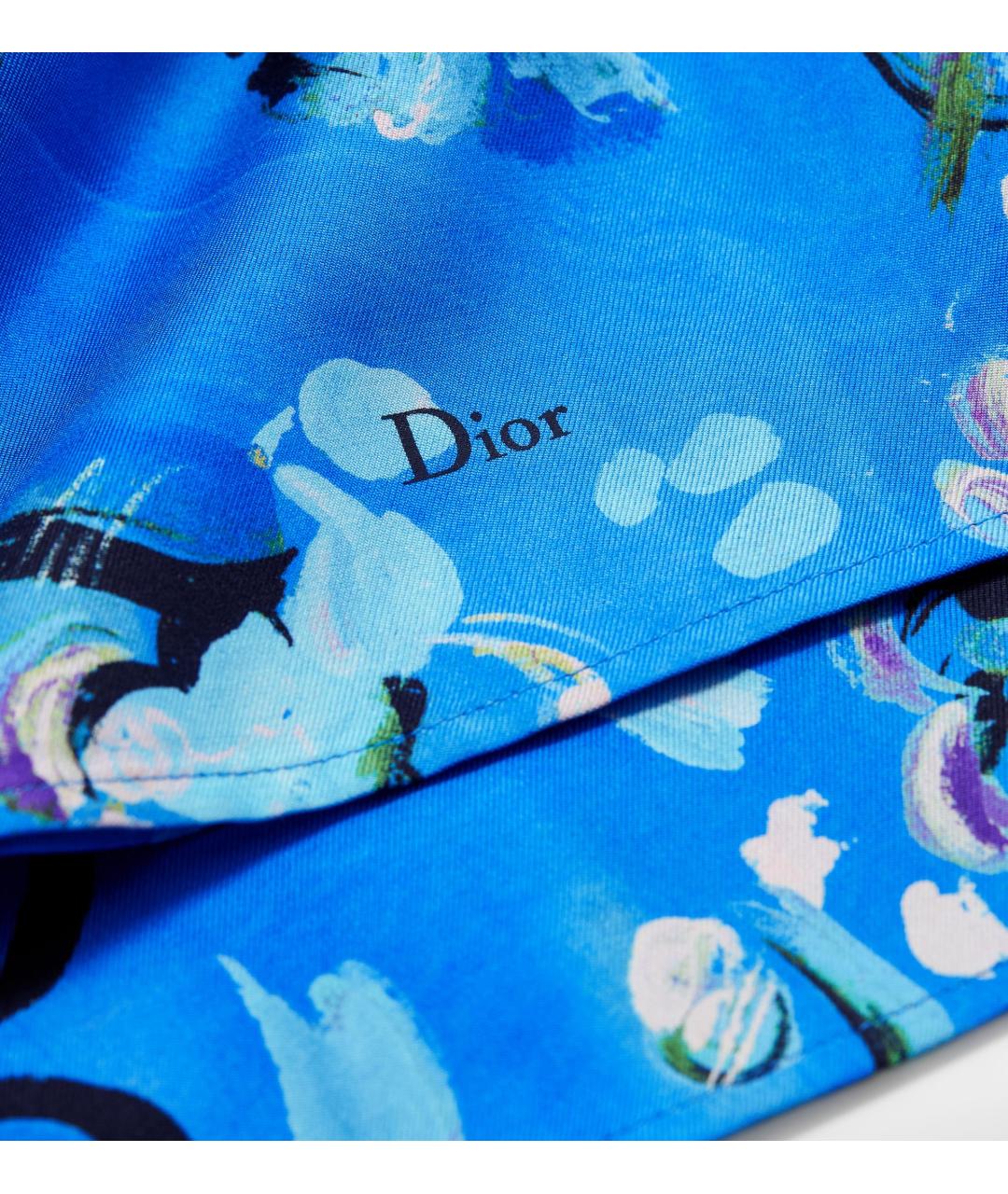 CHRISTIAN DIOR Синие шелковые шорты, фото 2
