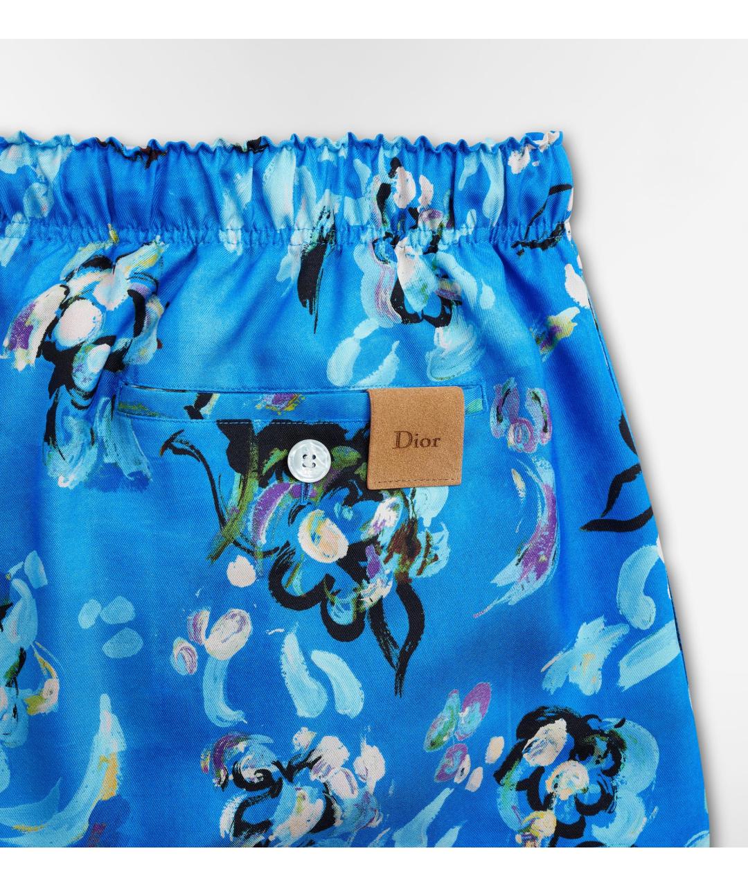 CHRISTIAN DIOR Синие шелковые шорты, фото 3