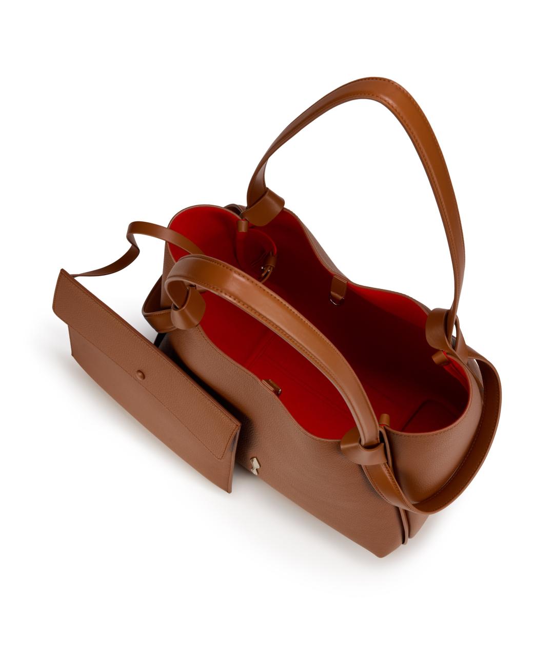 CHRISTIAN LOUBOUTIN Коричневая кожаная сумка через плечо, фото 3