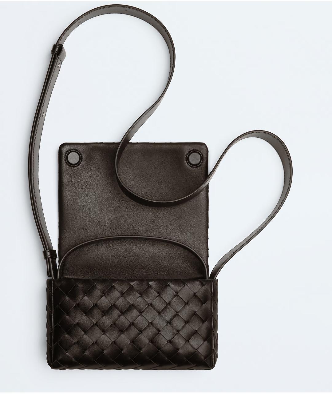 BOTTEGA VENETA Коричневая кожаная сумка на плечо, фото 2