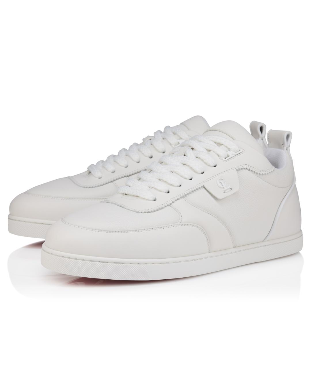 CHRISTIAN LOUBOUTIN Белые кожаные низкие кроссовки / кеды, фото 4
