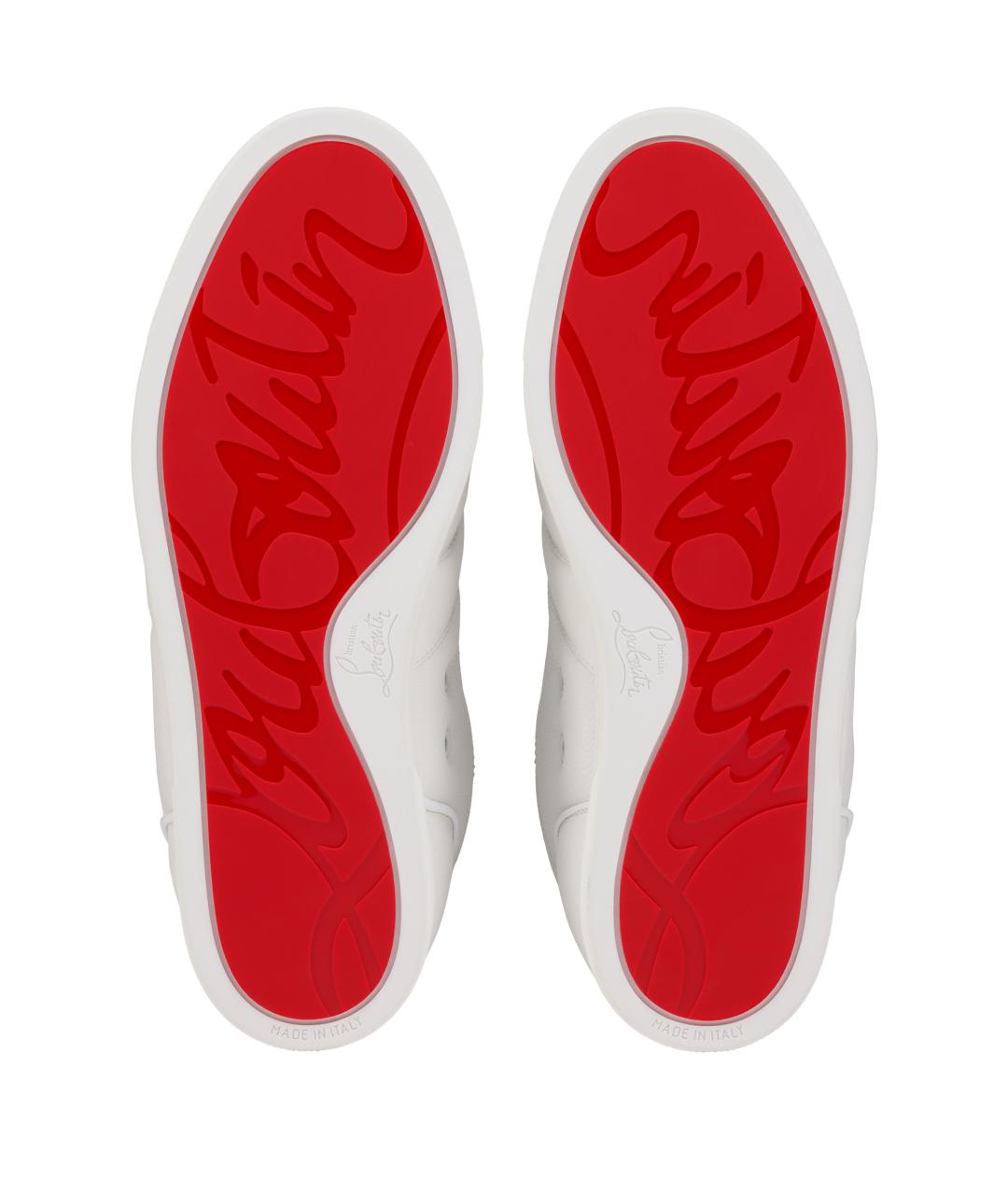 CHRISTIAN LOUBOUTIN Белые кожаные низкие кроссовки / кеды, фото 5