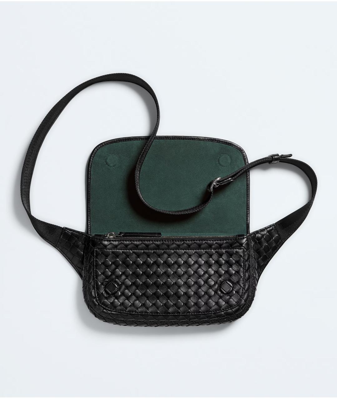 BOTTEGA VENETA Черная кожаная поясная сумка, фото 2