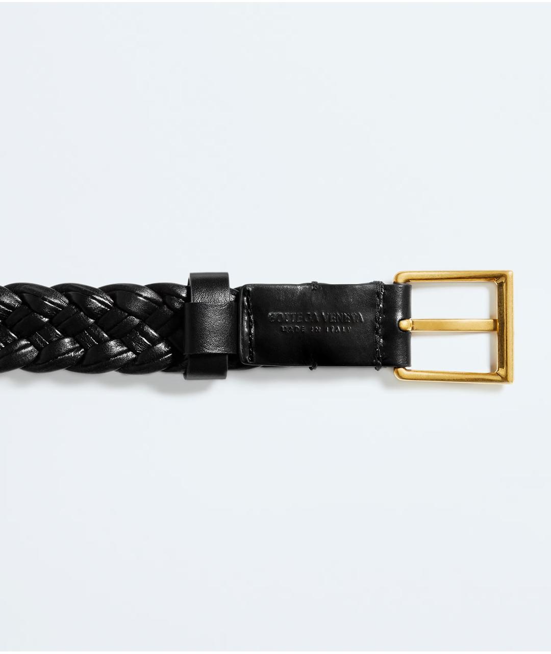 BOTTEGA VENETA Черный кожаный ремень, фото 4