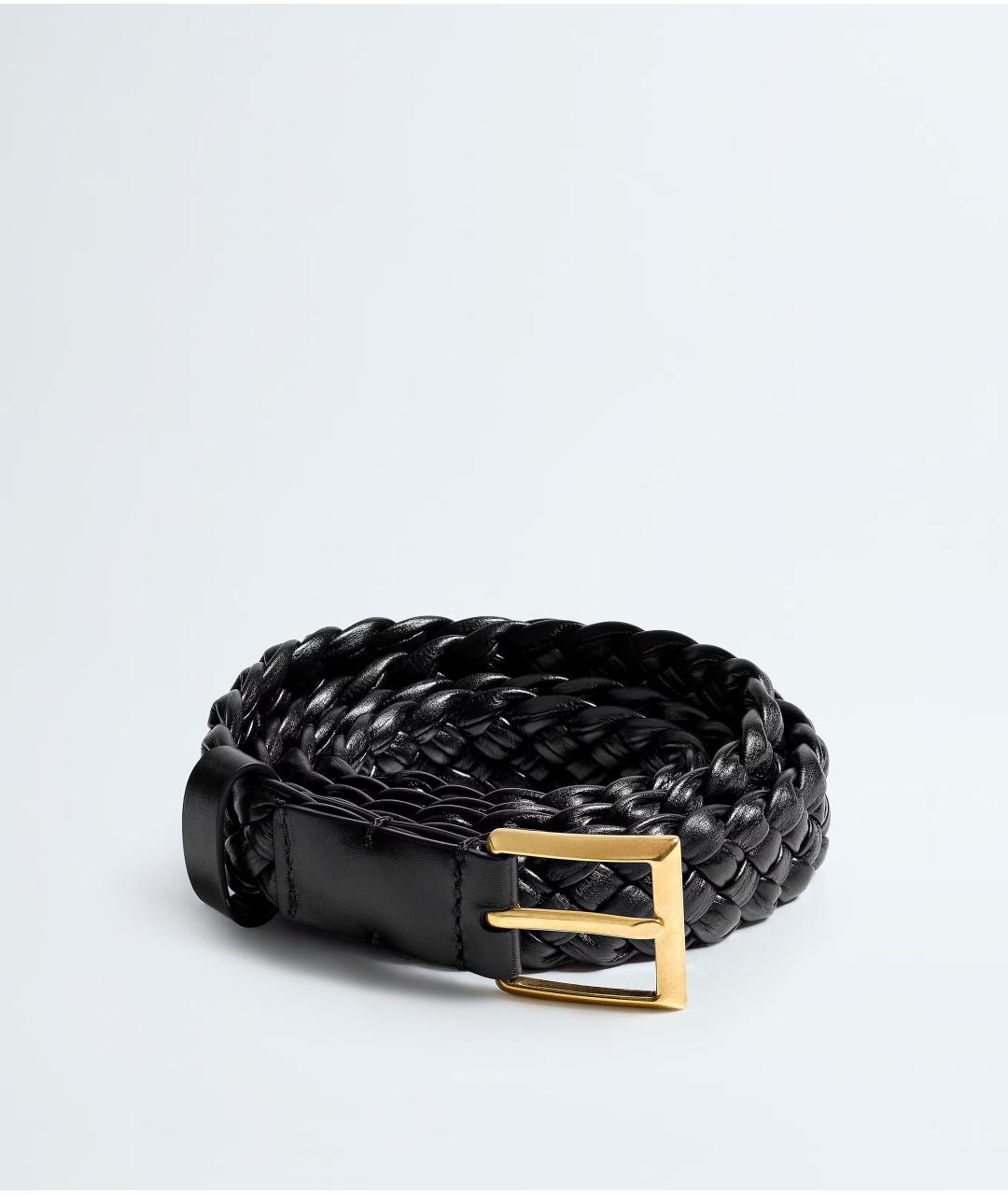 BOTTEGA VENETA Черный кожаный ремень, фото 5