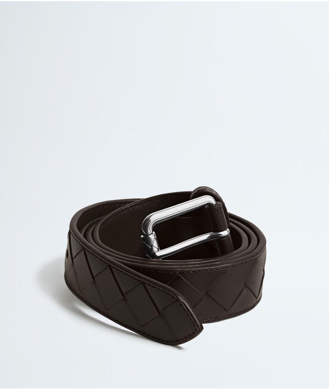 BOTTEGA VENETA Коричневый кожаный ремень, фото 2