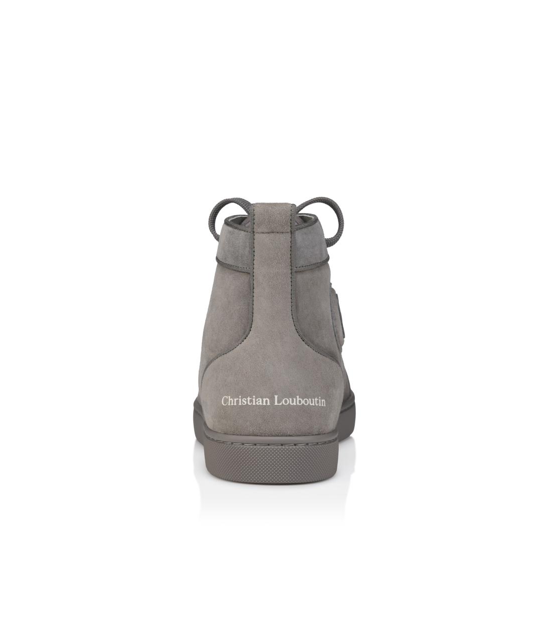 CHRISTIAN LOUBOUTIN Серые кожаные высокие кроссовки / кеды, фото 3