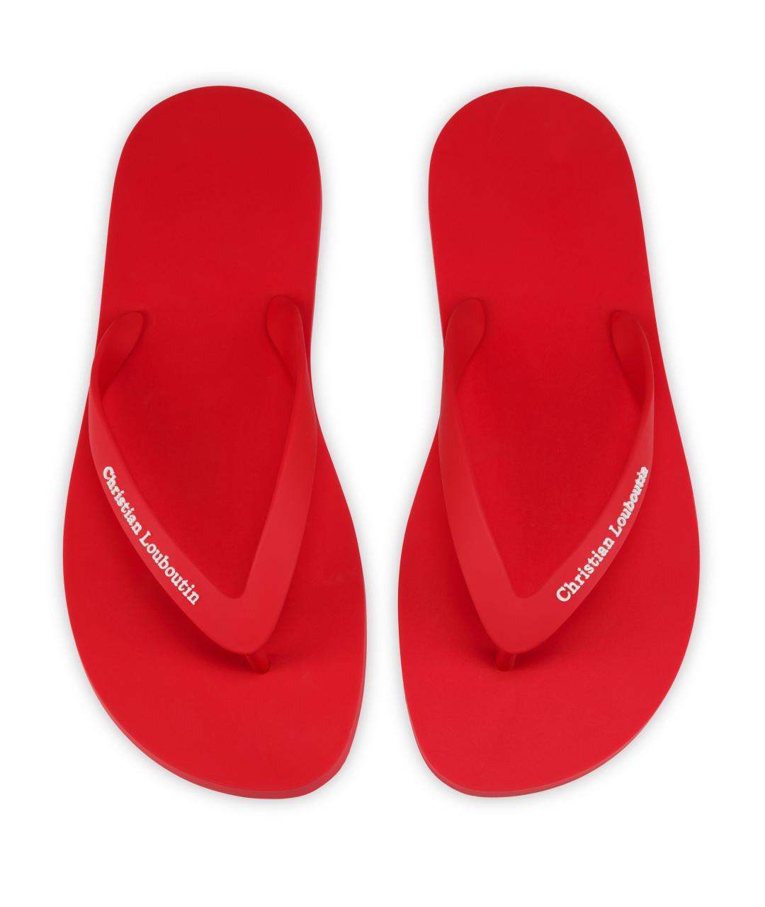 CHRISTIAN LOUBOUTIN Красные шлепанцы, фото 4