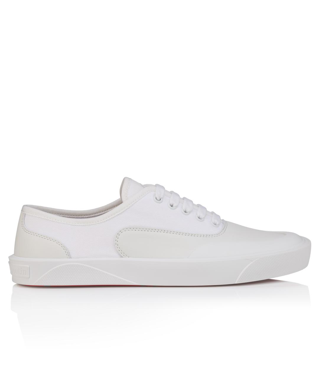 CHRISTIAN LOUBOUTIN Белые текстильные низкие кроссовки / кеды, фото 1