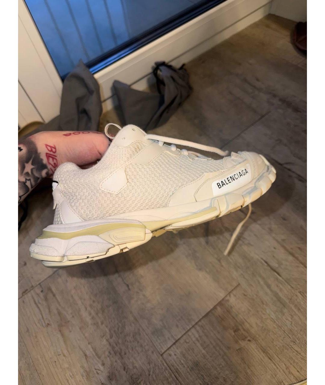 BALENCIAGA Белые текстильные низкие кроссовки / кеды, фото 9