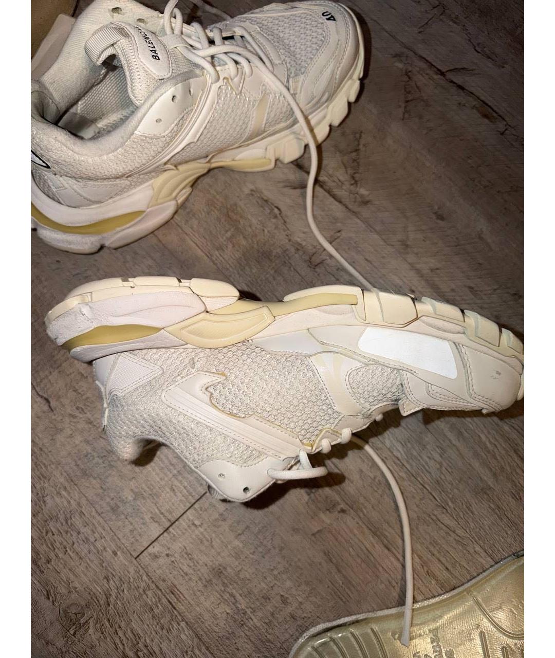 BALENCIAGA Белые текстильные низкие кроссовки / кеды, фото 5