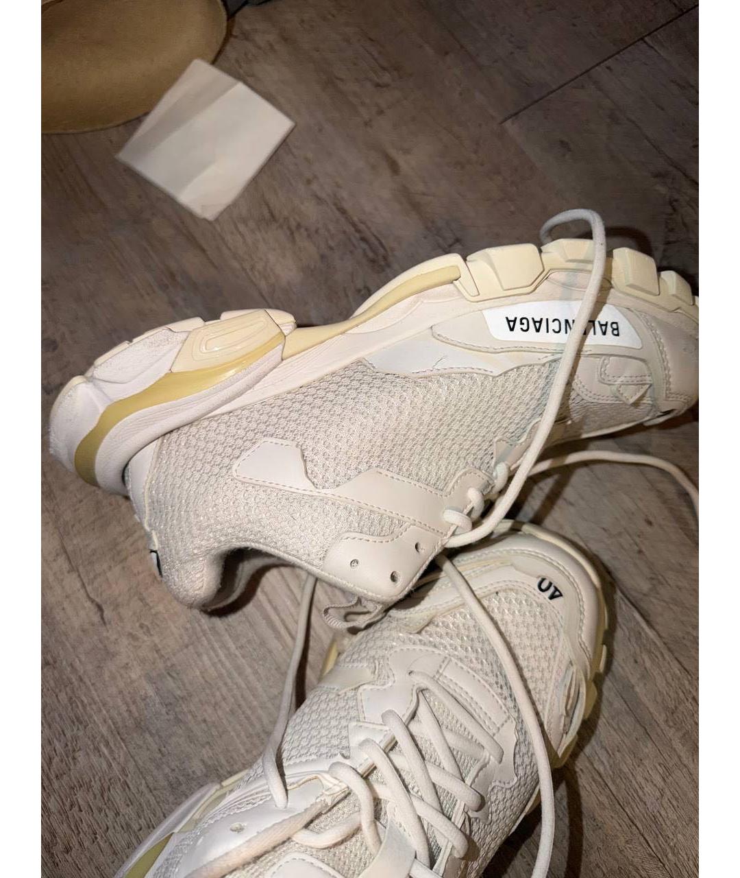 BALENCIAGA Белые текстильные низкие кроссовки / кеды, фото 3