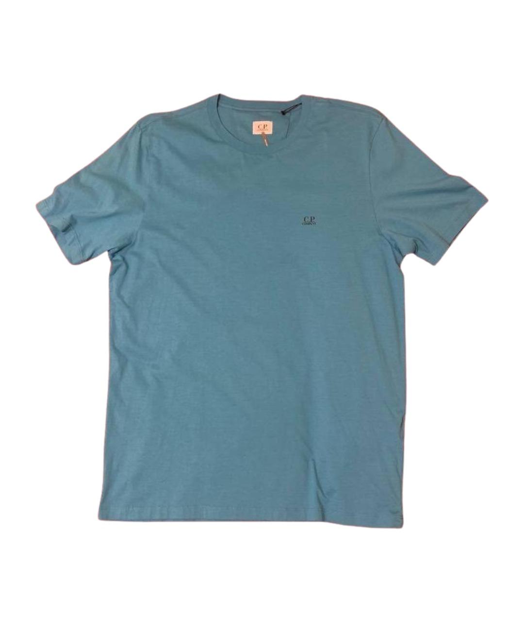 CP COMPANY Голубая хлопковая футболка, фото 1