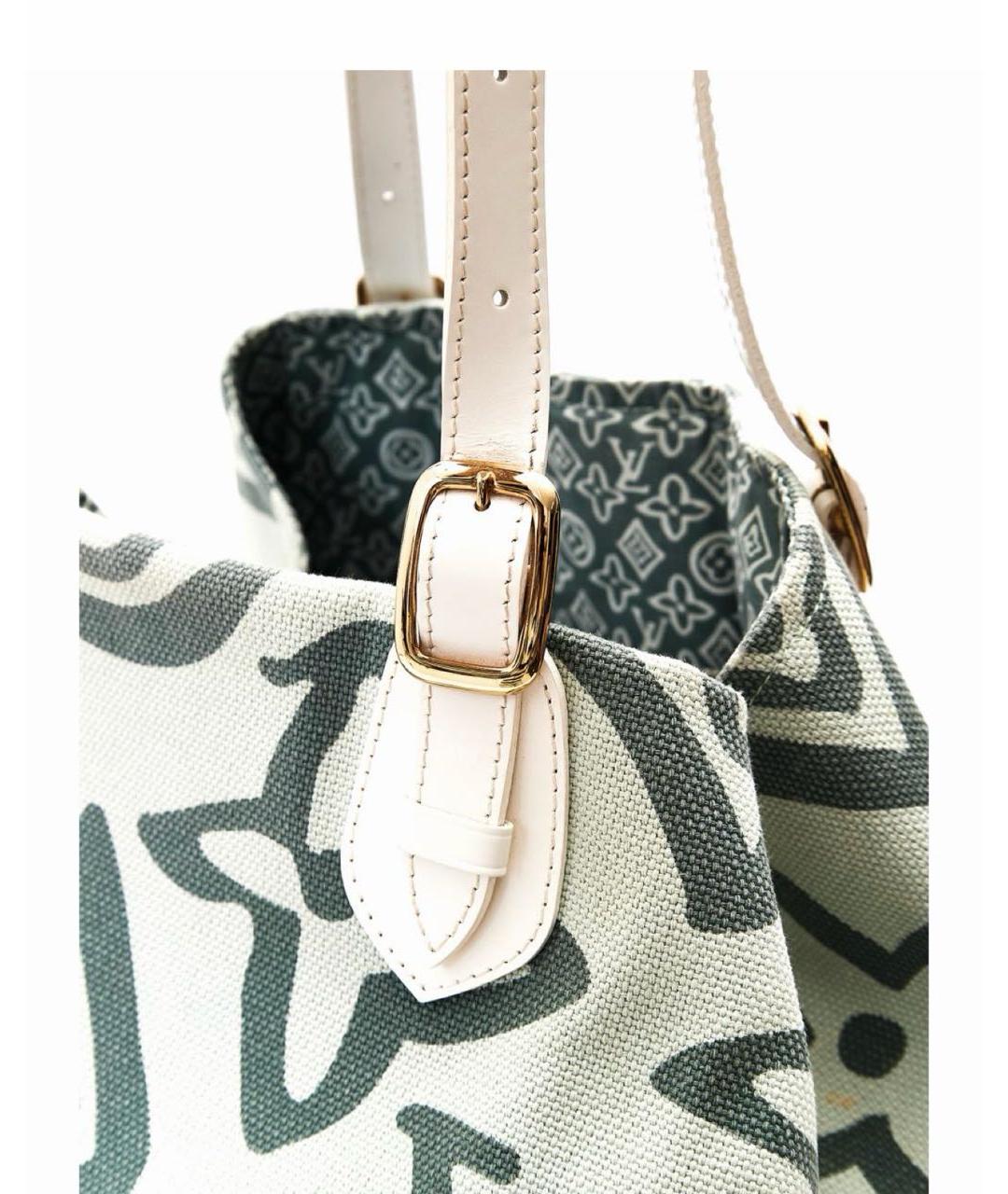 LOUIS VUITTON Зеленая тканевая сумка тоут, фото 6