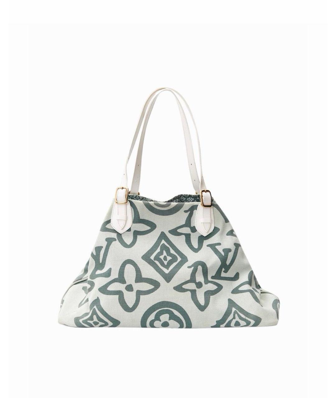 LOUIS VUITTON Зеленая тканевая сумка тоут, фото 3