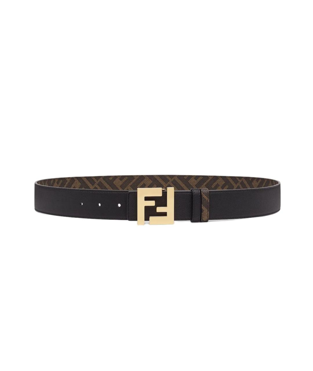 FENDI Черный кожаный ремень, фото 1