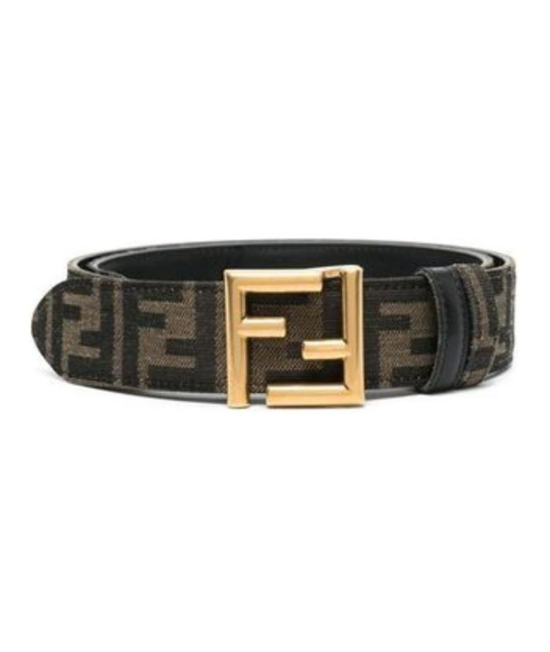 FENDI Черный кожаный ремень, фото 4