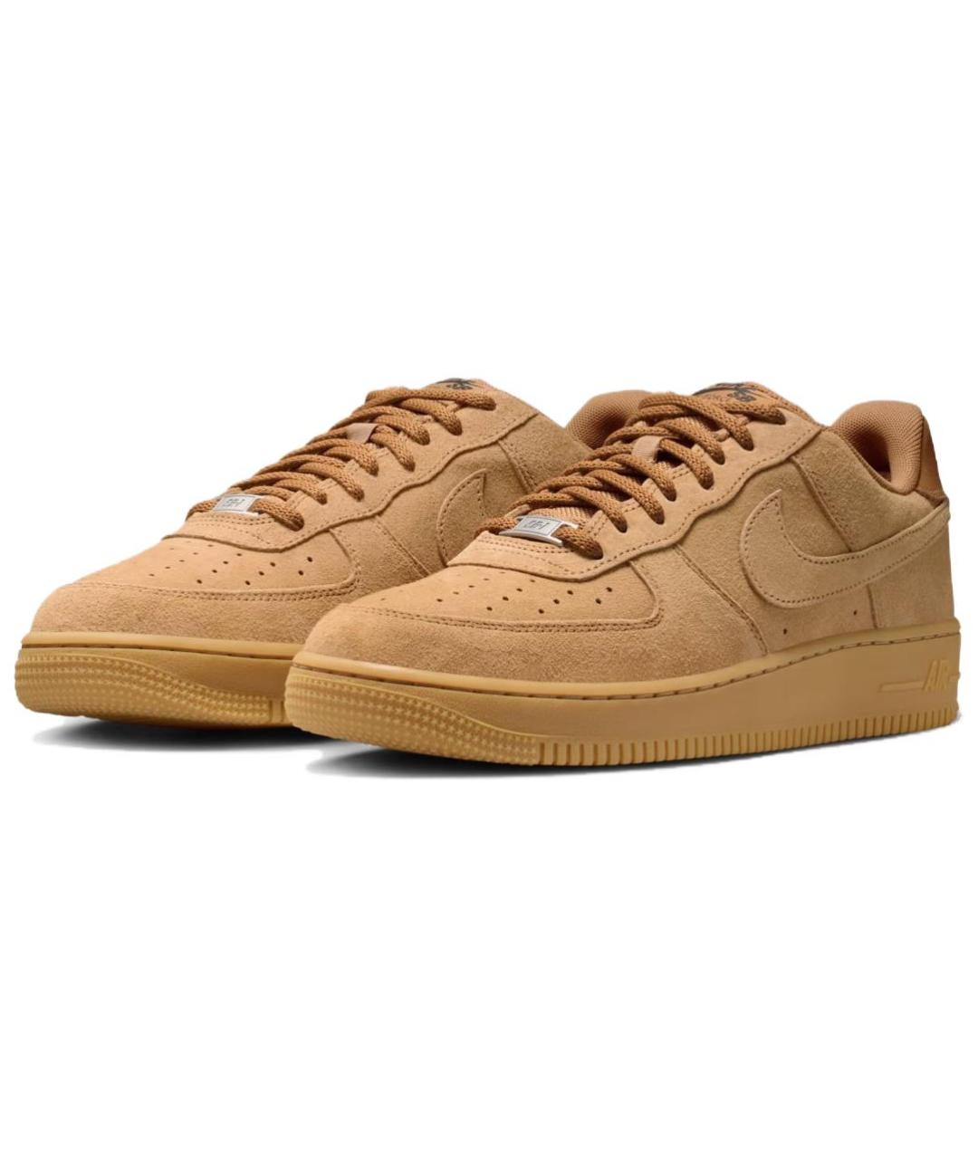 NIKE Коричневые замшевые низкие кроссовки / кеды, фото 3