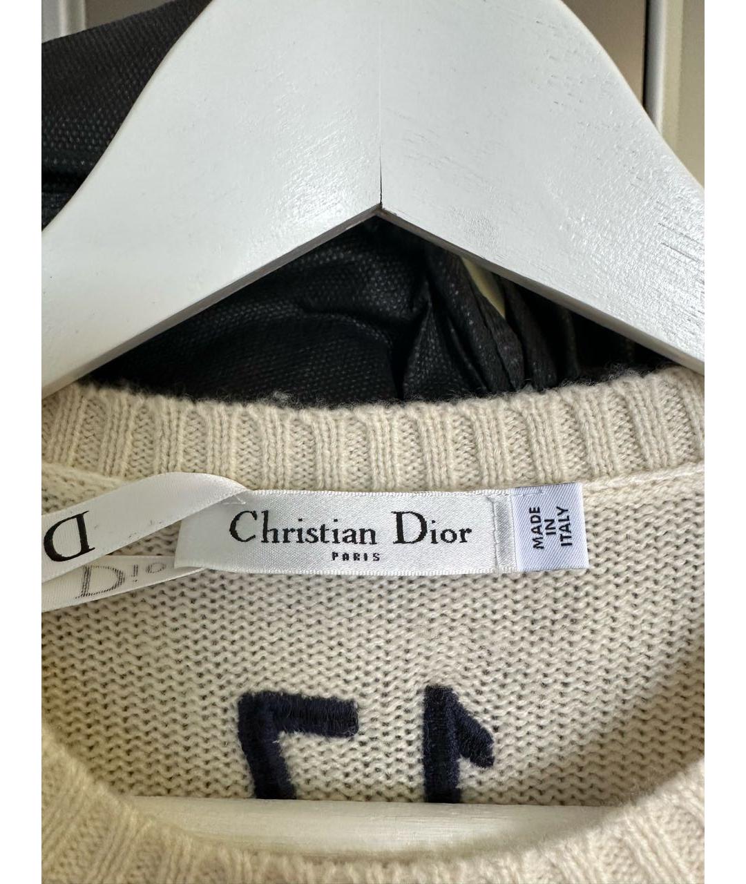 CHRISTIAN DIOR Белый кашемировый джемпер / свитер, фото 3