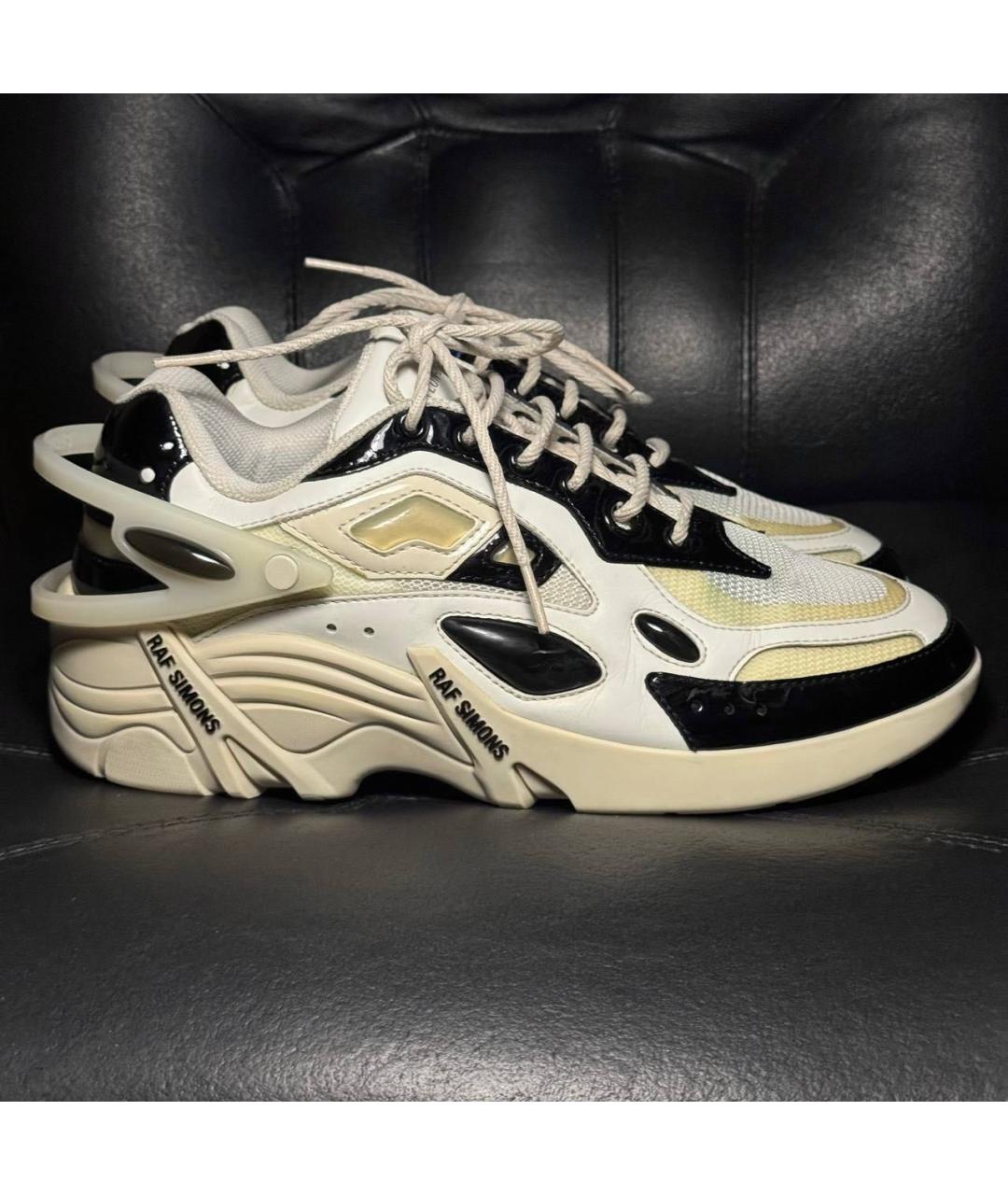 RAF SIMONS Белые текстильные низкие кроссовки / кеды, фото 9