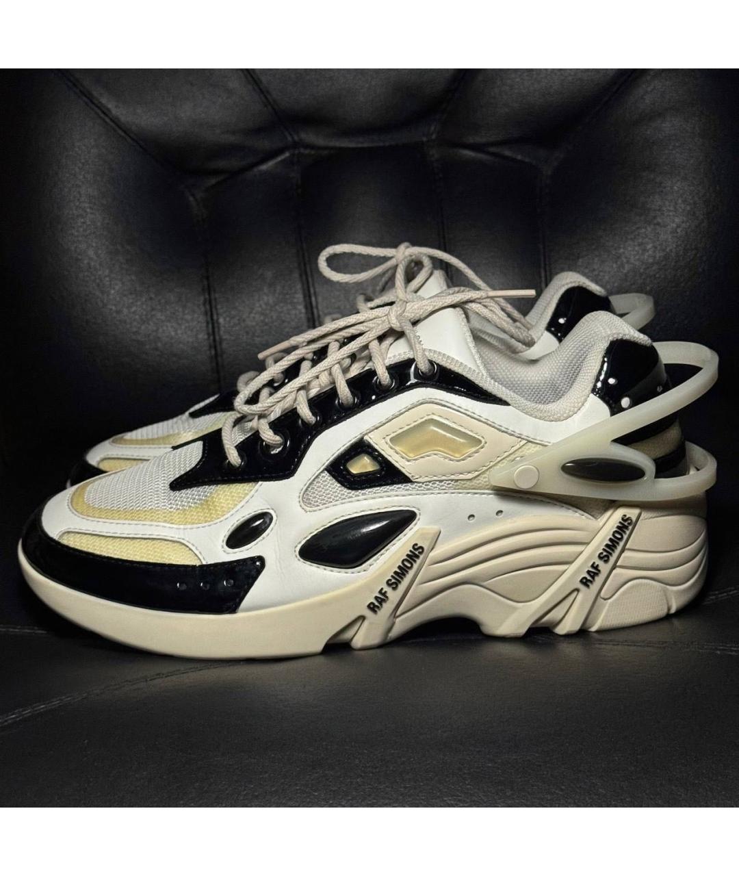 RAF SIMONS Белые текстильные низкие кроссовки / кеды, фото 3