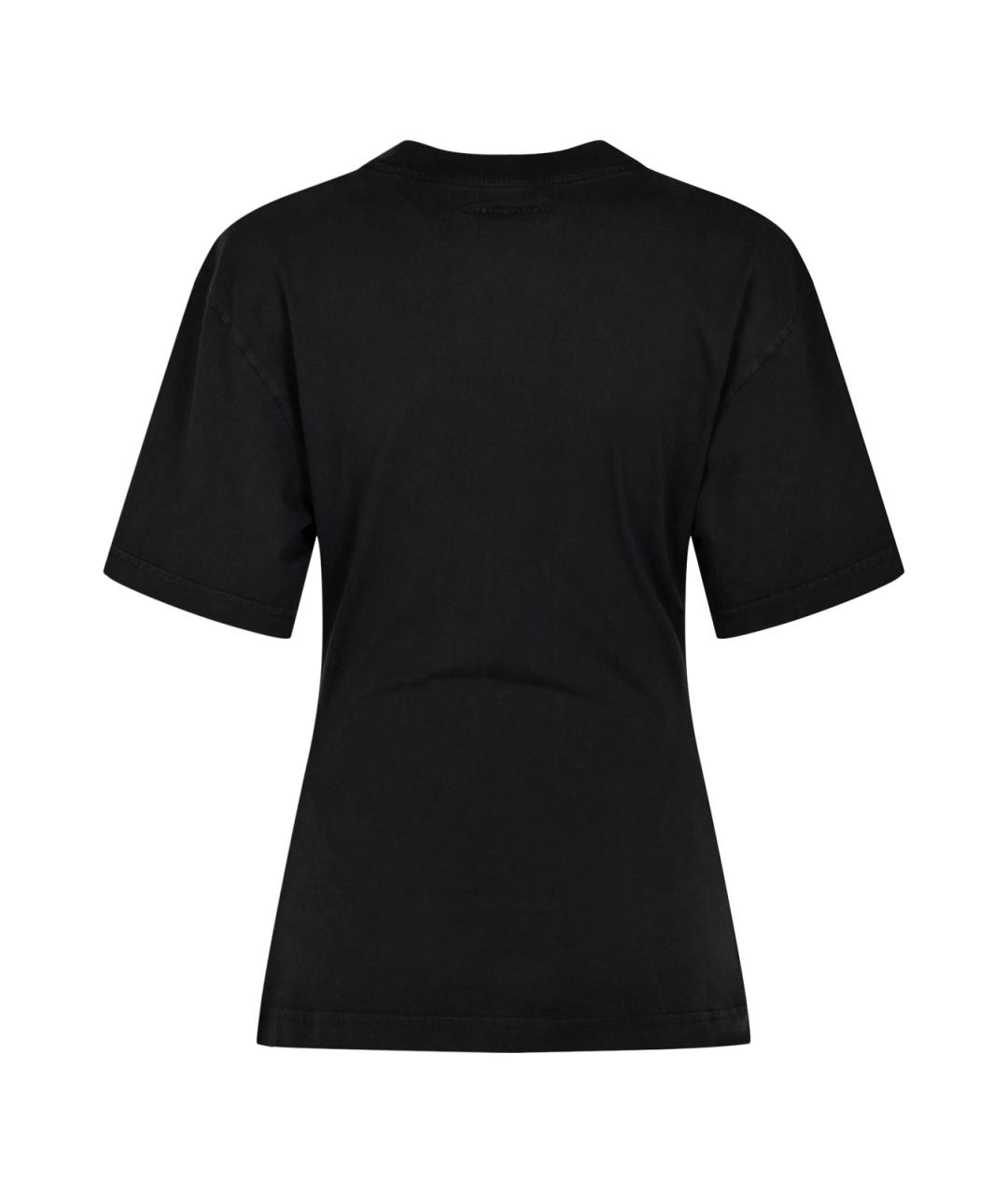 COURREGES Черная хлопковая футболка, фото 2