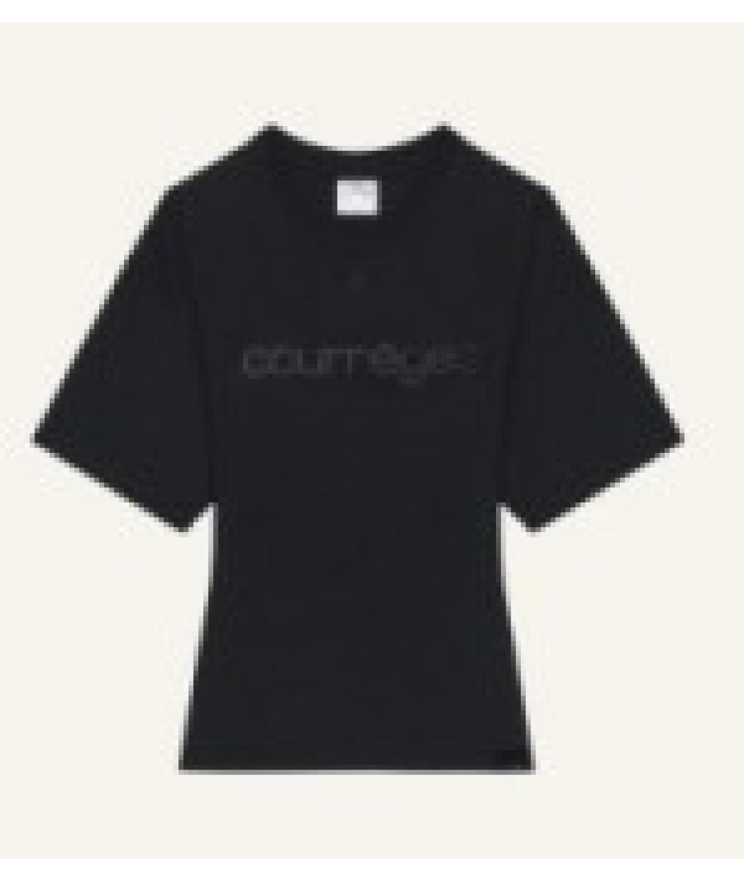 COURREGES Черная хлопковая футболка, фото 1