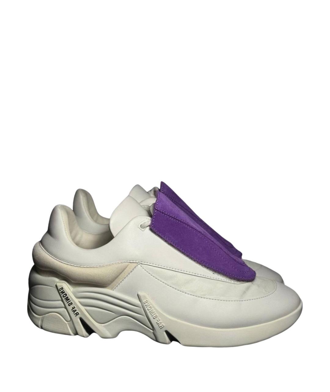 RAF SIMONS Белые кожаные низкие кроссовки / кеды, фото 1